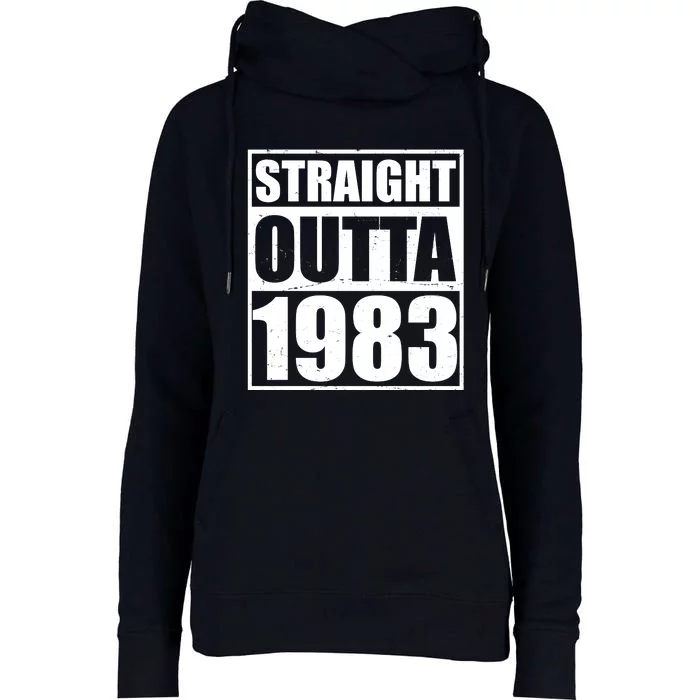 Straight Outta 1983 40th Birthday Womens Funnel Neck Pullover Hood