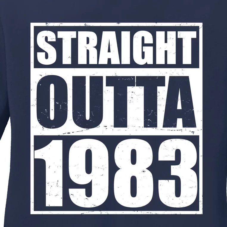 Straight Outta 1983 40th Birthday Ladies Long Sleeve Shirt