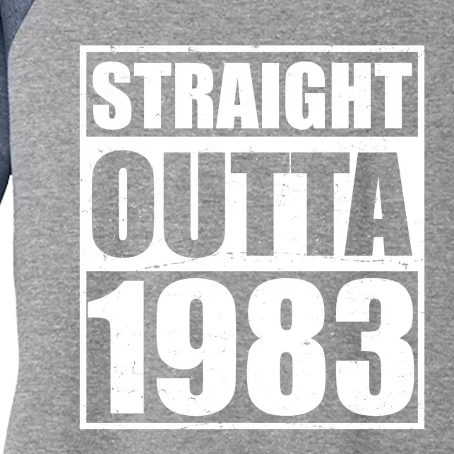 Straight Outta 1983 40th Birthday Women's Tri-Blend 3/4-Sleeve Raglan Shirt