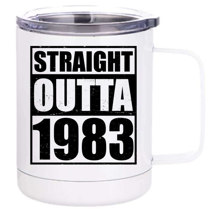 Straight Outta 1983 40th Birthday Front & Back 12oz Stainless Steel Tumbler Cup