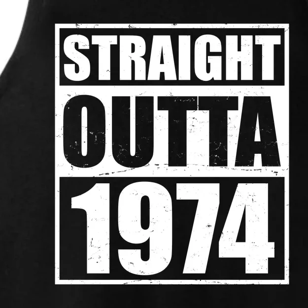 Straight Outta 1974 50th Birthday Ladies Tri-Blend Wicking Tank