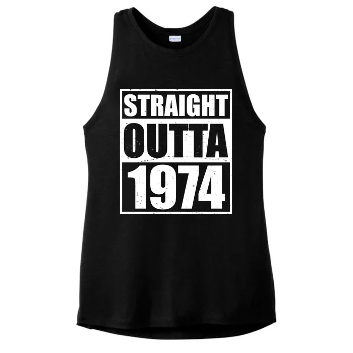 Straight Outta 1974 50th Birthday Ladies Tri-Blend Wicking Tank