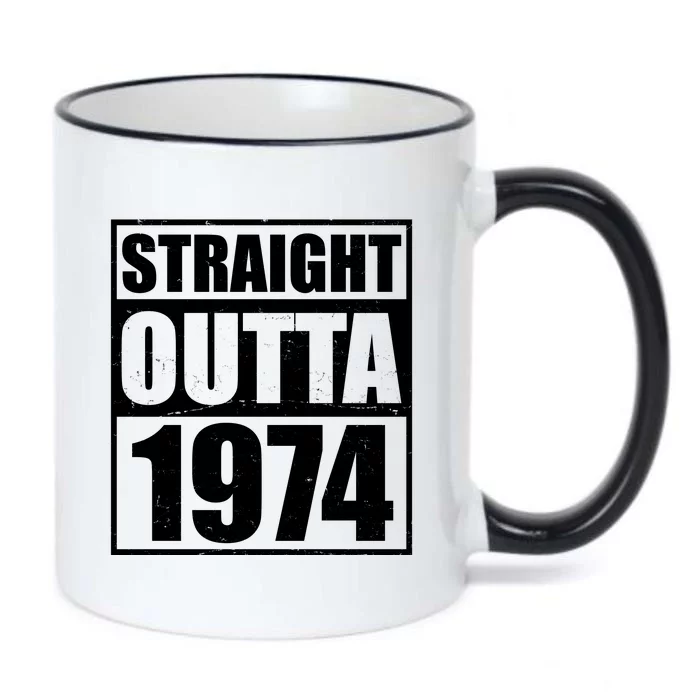 Straight Outta 1974 50th Birthday Black Color Changing Mug