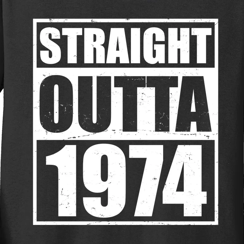 Straight Outta 1974 50th Birthday Kids Long Sleeve Shirt