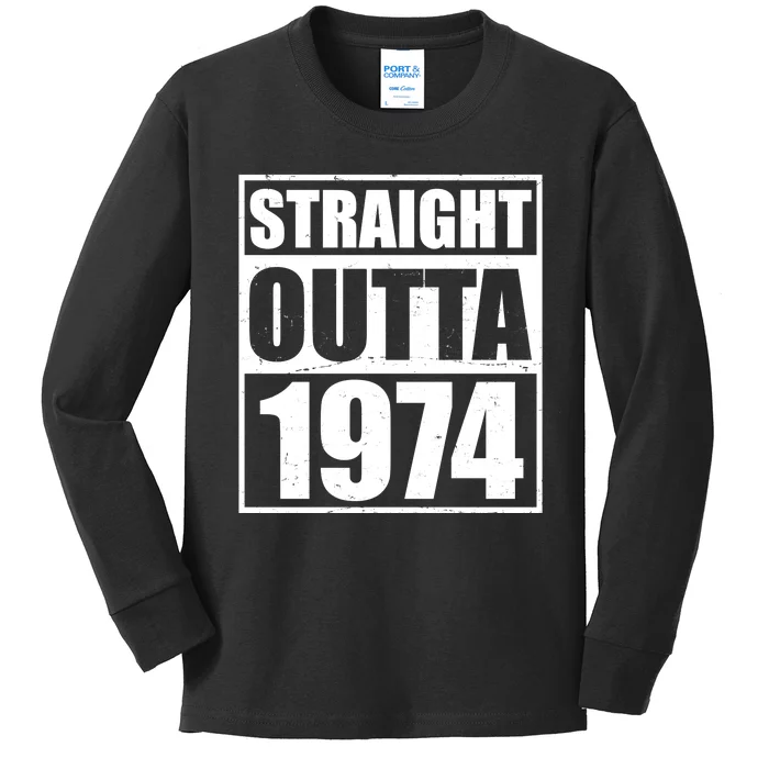 Straight Outta 1974 50th Birthday Kids Long Sleeve Shirt