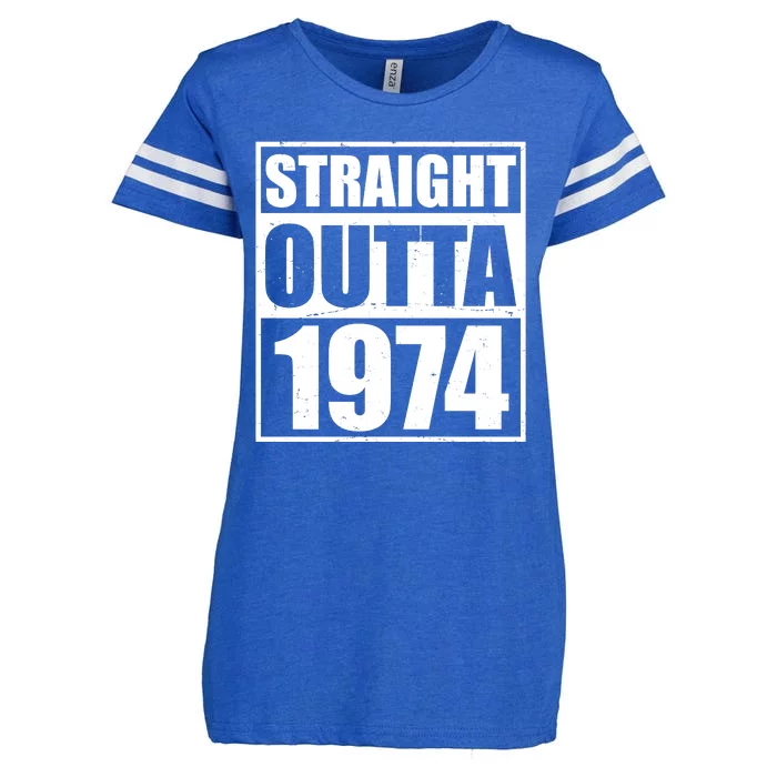 Straight Outta 1974 50th Birthday Enza Ladies Jersey Football T-Shirt