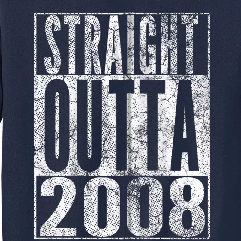 Straight Outta 2008 15th Birthday Present Gift 15 Years Old Zip Hoodie Tall Sweatshirt