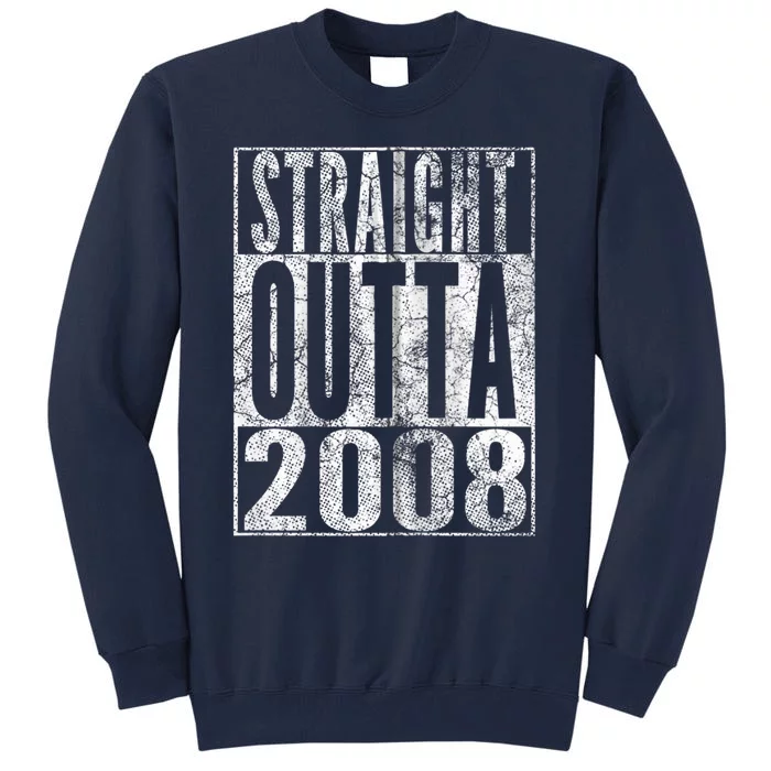 Straight Outta 2008 15th Birthday Present Gift 15 Years Old Zip Hoodie Tall Sweatshirt