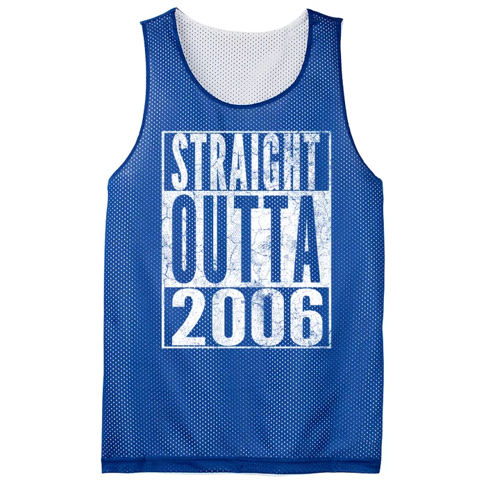 Straight Outta 2006 18th Birthday 18 Years Old Gift Mesh Reversible Basketball Jersey Tank