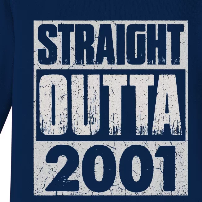 Straight Outta 2001 Funny 22nd Birthday Gift 22 Year Old Baby Long Sleeve Bodysuit