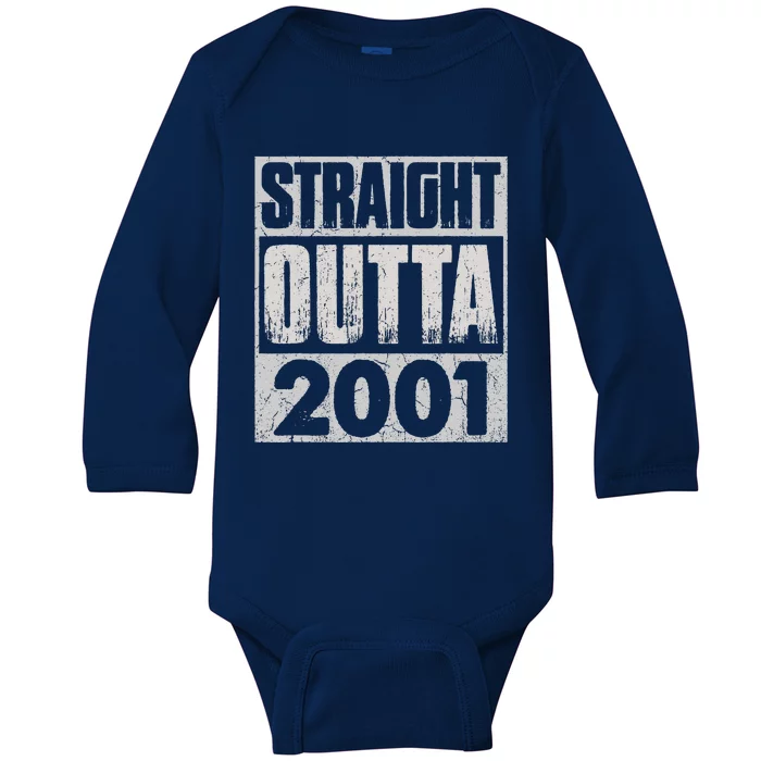 Straight Outta 2001 Funny 22nd Birthday Gift 22 Year Old Baby Long Sleeve Bodysuit