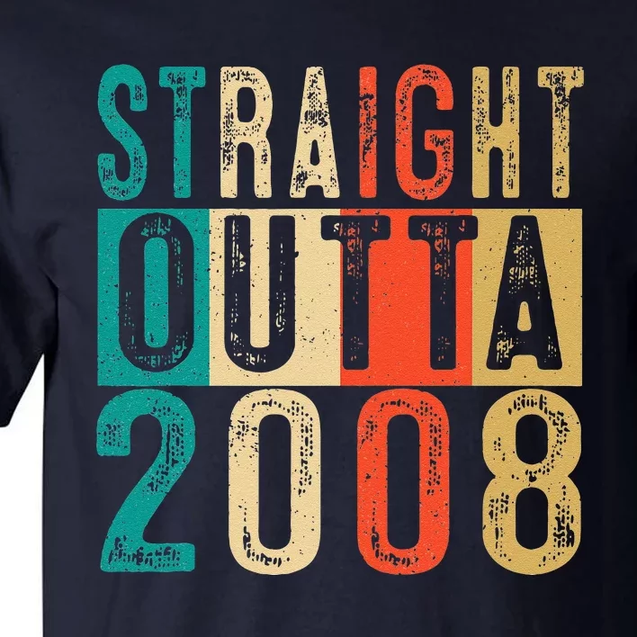 Straight Outta 2008 15 Years Old 15th Birthday Gift Tall T-Shirt