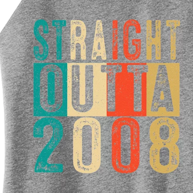 Straight Outta 2008 15 Years Old 15th Birthday Gift Women’s Perfect Tri Rocker Tank