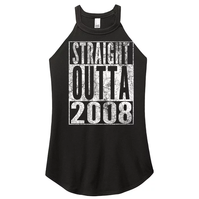 Straight Outta 2008 15th Birthday Gift 15 Years Old Women’s Perfect Tri Rocker Tank