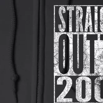 Straight Outta 2008 15th Birthday Gift 15 Years Old Full Zip Hoodie