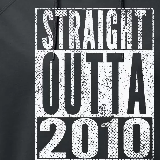 Straight Outta 2010 13th Birthday Gift 13 Years Old Kids Performance Fleece Hoodie