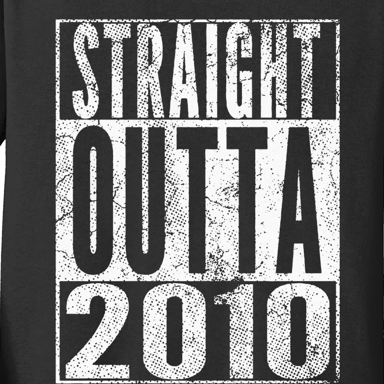 Straight Outta 2010 13th Birthday Gift 13 Years Old Kids Kids Long Sleeve Shirt