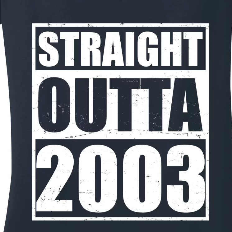 Straight Outta 2003 20th Birthday Women's V-Neck T-Shirt