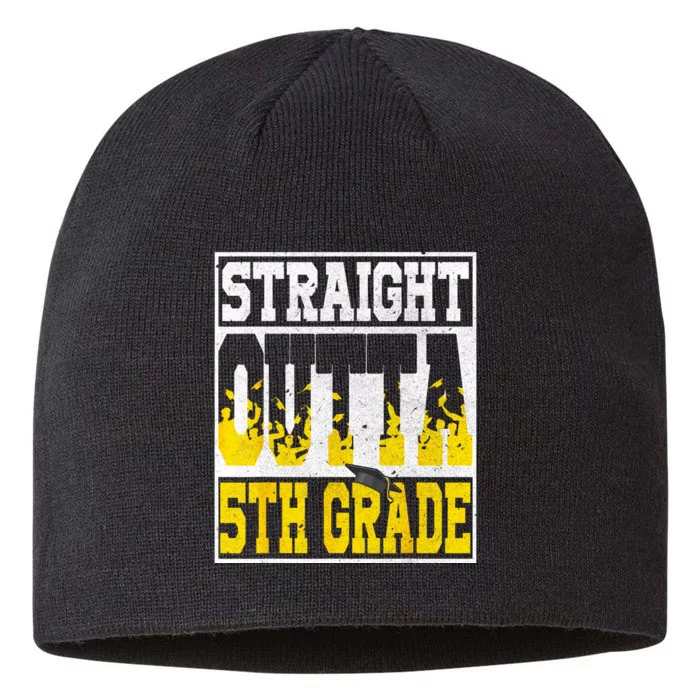 Straight Outta 5th Grade Graduation Teachers 8 1/2in Sustainable Knit Beanie