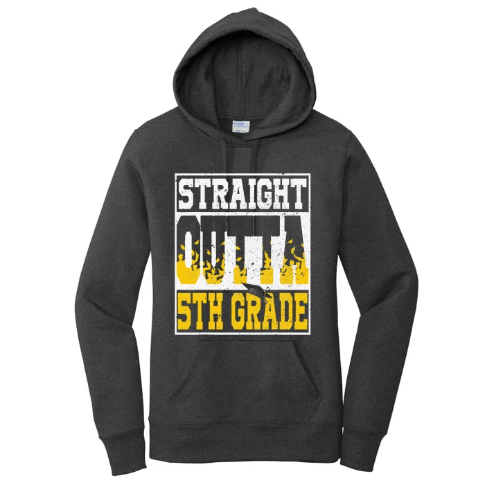 Straight Outta 5th Grade Graduation Teachers Women's Pullover Hoodie