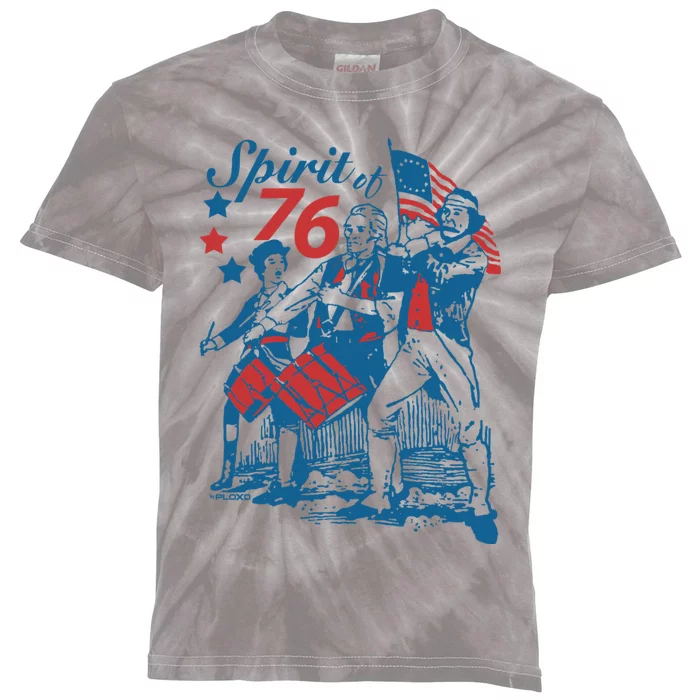 Spirit Of 76 Patriotic Vintage 4th Of July Kids Tie-Dye T-Shirt