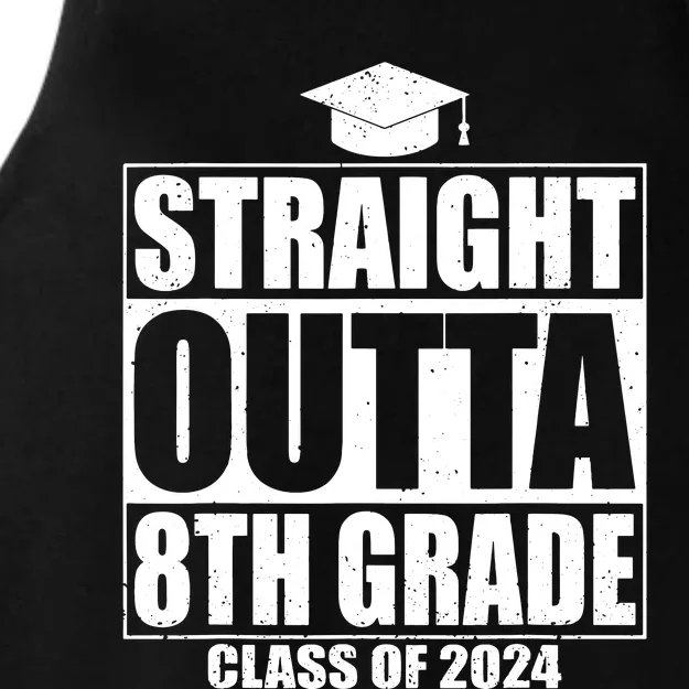 Straight Outta 8th Grade Graduation Class Of 2024 8th Grade Ladies Tri-Blend Wicking Tank