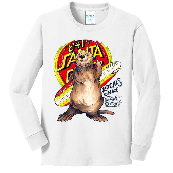 Surfing Otter 841 Otter My Way Dude California Otter 841 Kids Long Sleeve Shirt