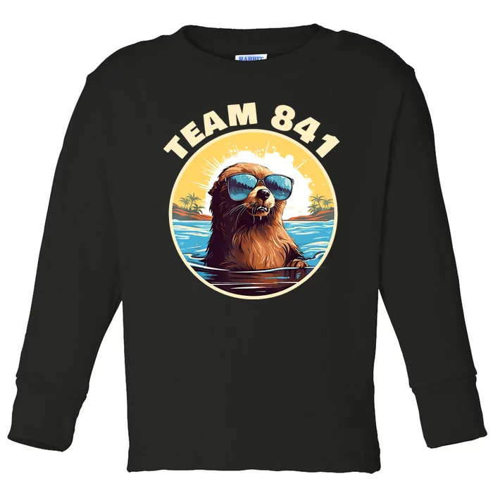 Surfing Otter 841 Otter My Way California Sea Otter Toddler Long Sleeve Shirt