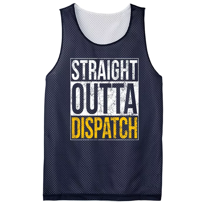 Straight Outta 911 Dispatch Dispatcher Mesh Reversible Basketball Jersey Tank