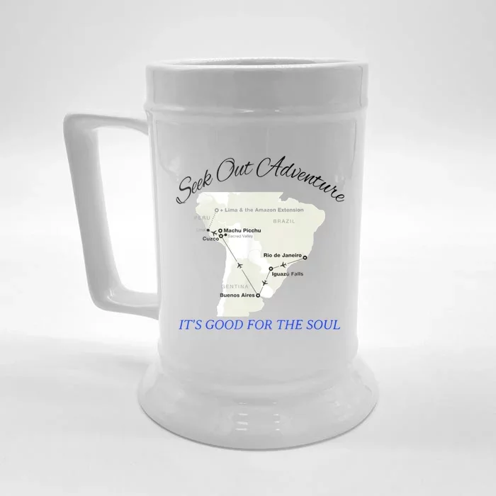 Seek Out Adventure... Its Good For The Soul Graphic Art Front & Back Beer Stein