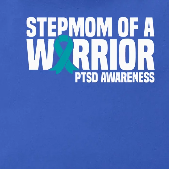 Stepmom Of A Warrior Teal Ribbon Ptsd Awareness Gift Zip Tote Bag