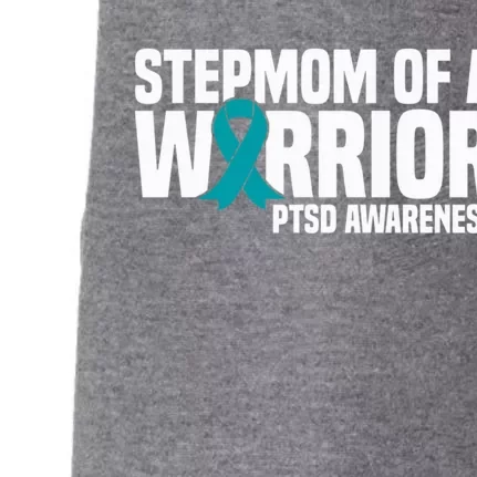 Stepmom Of A Warrior Teal Ribbon Ptsd Awareness Gift Doggie 3-End Fleece Hoodie