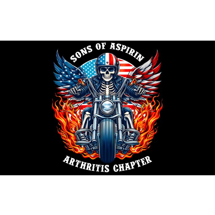 Sons Of Aspirin Arthritis Chapter Skeleton Motorcycle Rider Bumper Sticker