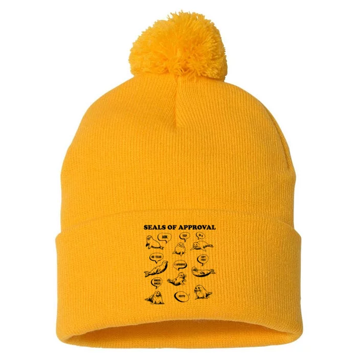 Seals Of Approval Funny Vintage Pom Pom 12in Knit Beanie