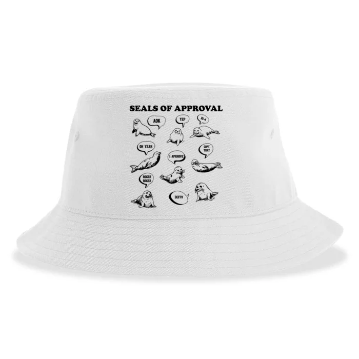 Seals Of Approval Funny Vintage Sustainable Bucket Hat