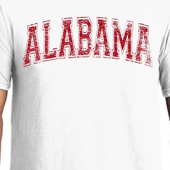 State Of Alabama Varsity Style Text Bama Pride State Flag Pajama Set