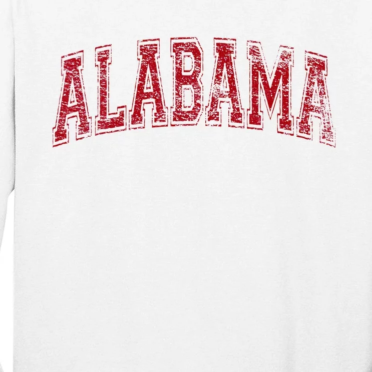 State Of Alabama Varsity Style Text Bama Pride State Flag Tall Long Sleeve T-Shirt