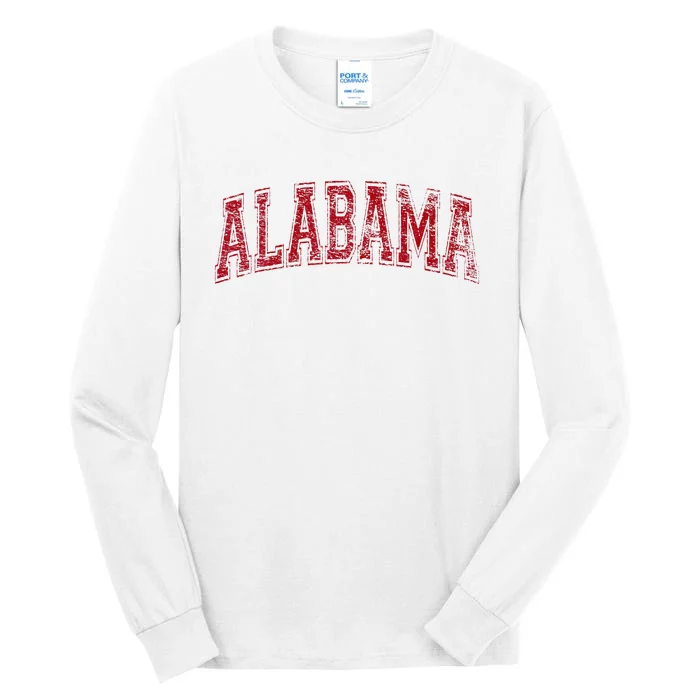 State Of Alabama Varsity Style Text Bama Pride State Flag Tall Long Sleeve T-Shirt