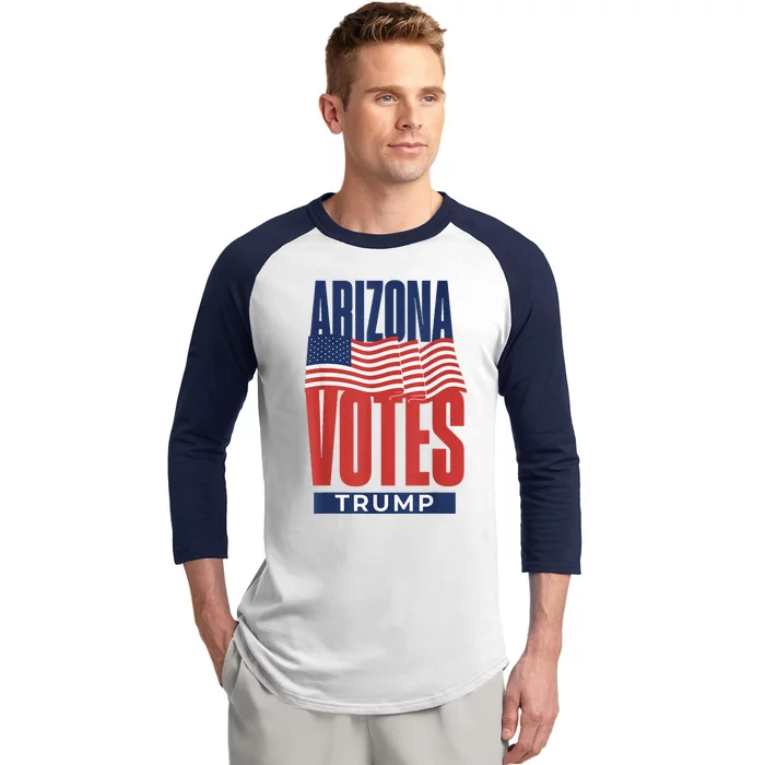 State Of Arizona Is Voting For Trump Us Election Baseball Sleeve Shirt