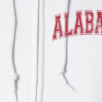 State Of Alabama Varsity Style Text Bama Pride State Flag Full Zip Hoodie