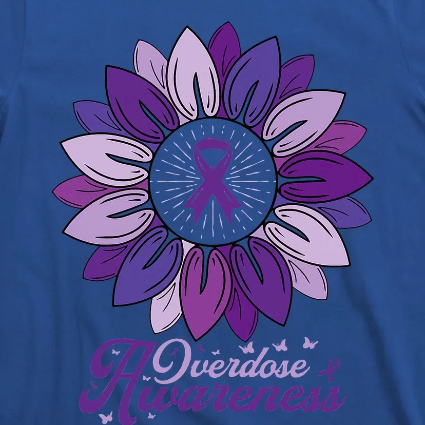 Sunflower Overdose Awareness Month Purple T-Shirt