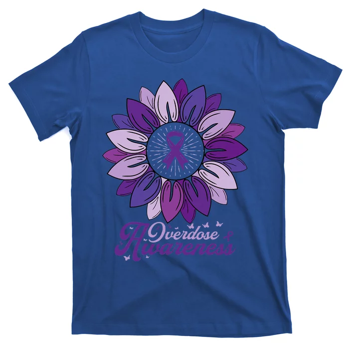 Sunflower Overdose Awareness Month Purple T-Shirt