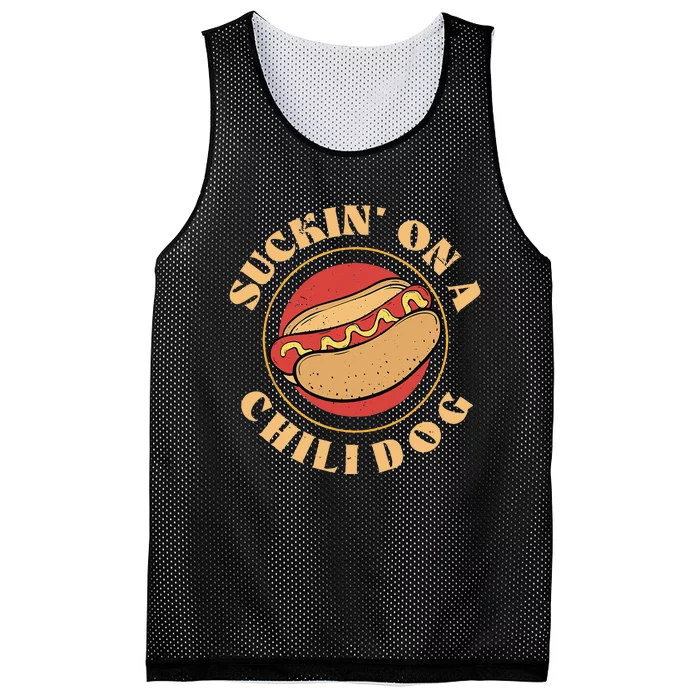 Suckin On A Chili Dog Funny Foodie Hotdog Lover Mesh Reversible Basketball Jersey Tank