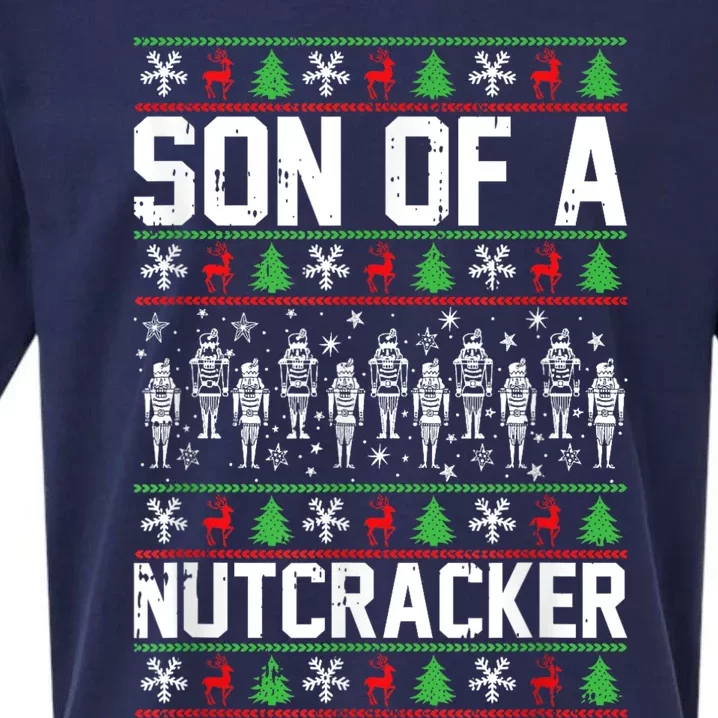 Son Of A Nutcracker Christmas Pajama Xmas Pattern Holiday Sueded Cloud Jersey T-Shirt