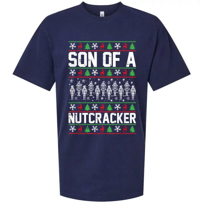 Son Of A Nutcracker Christmas Pajama Xmas Pattern Holiday Sueded Cloud Jersey T-Shirt