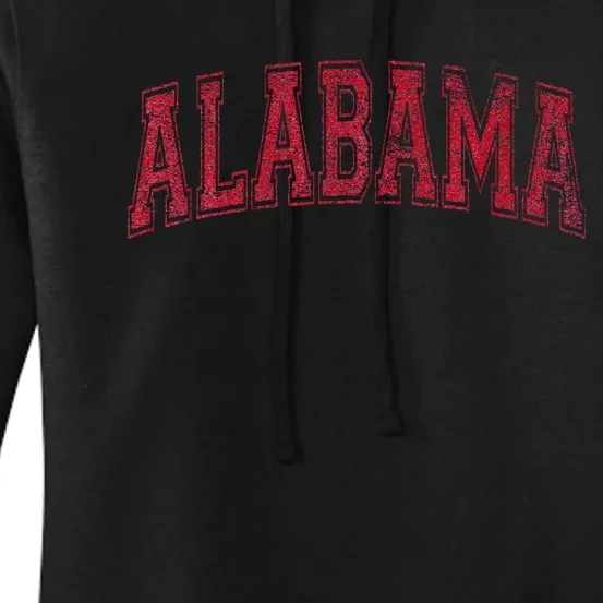 State Of Alabama Varsity Style Text Bama Pride State Flag Women's Pullover Hoodie