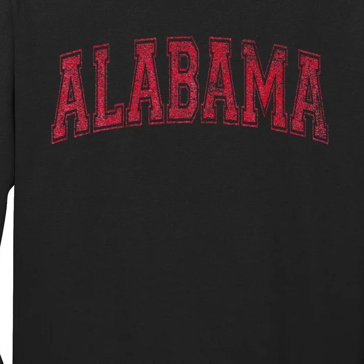 State Of Alabama Varsity Style Text Bama Pride State Flag Tall Long Sleeve T-Shirt