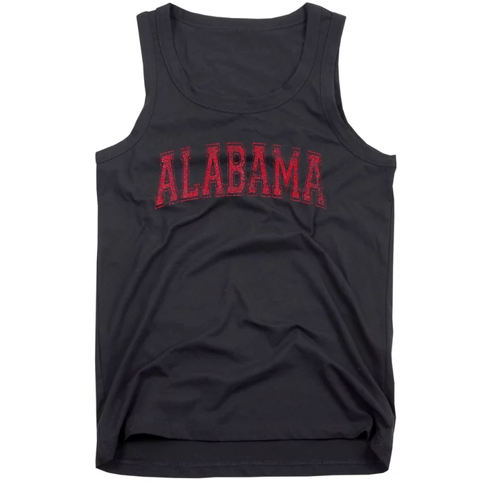 State Of Alabama Varsity Style Text Bama Pride State Flag Tank Top