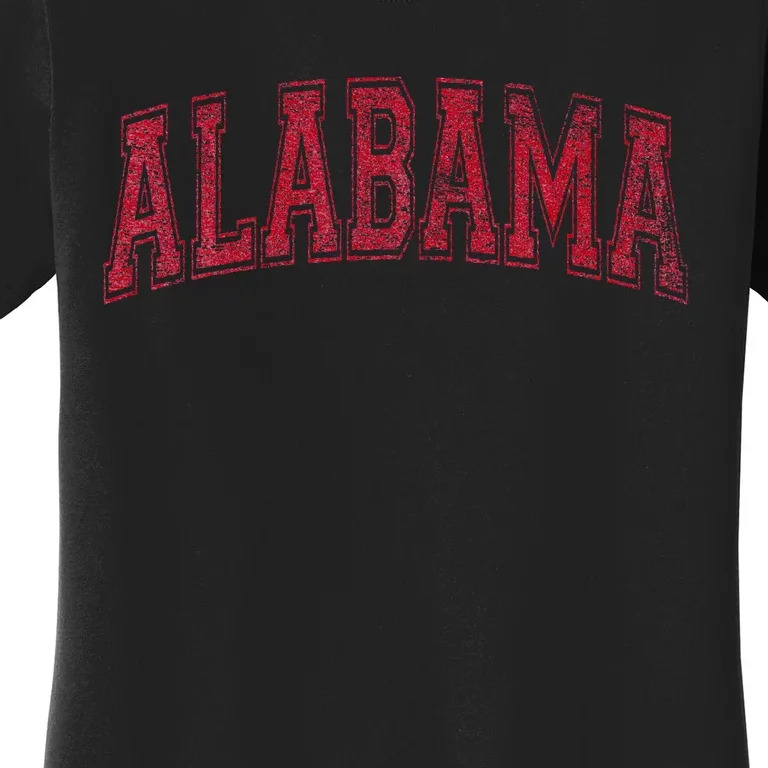 State Of Alabama Varsity Style Text Bama Pride State Flag Women's T-Shirt