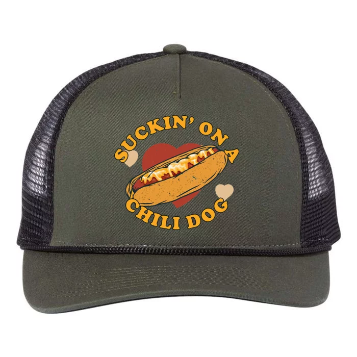 Suckin On A Chili Dog Foodie Retro Rope Trucker Hat Cap